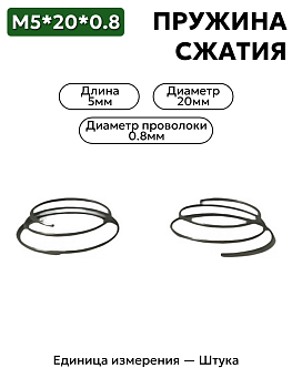 пружина сжатия 5х20х0,8 в Нижнем Новгороде
